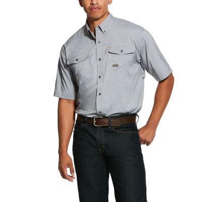 Ariat Work: Rebar Made Tough VentTEK DuraStretch Camisa Hombre - Gris Oscuro (UDLXW0679)